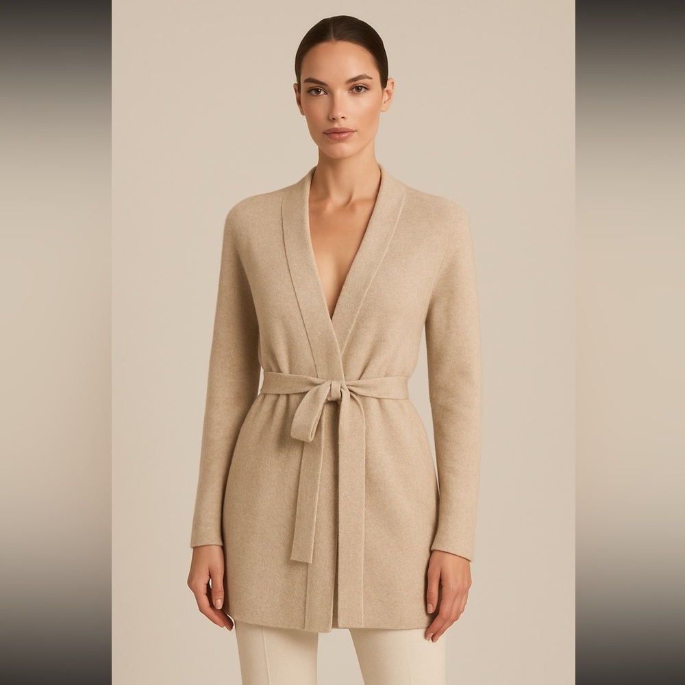 Armani Collezioni 90s Beige Cashmere Cardigan